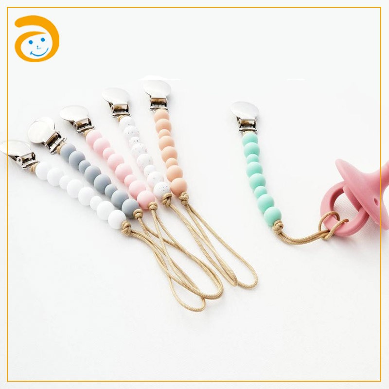 Pacifier Clips Manufacturer - Silicone Beaded Lanyard Wooden