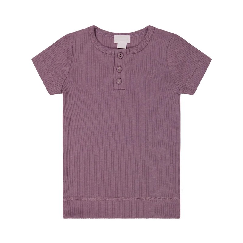 Toddler Tshirts Manufacturer - Ribbed Short Sleeve Henley