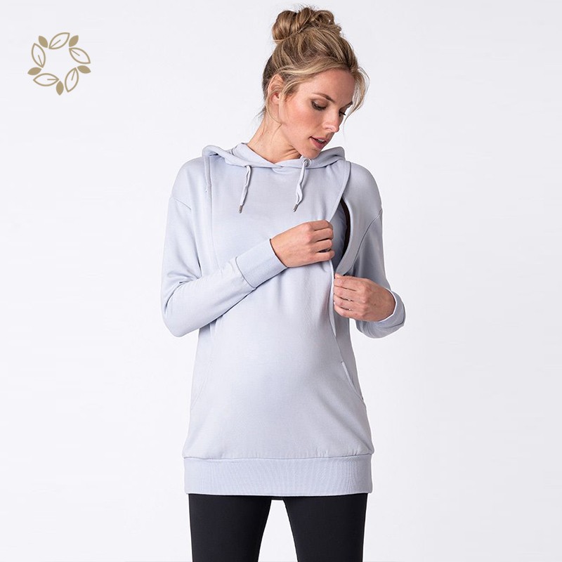 Nursing Hoodie Manufacturer - Bamboo Cotton Terry Open
