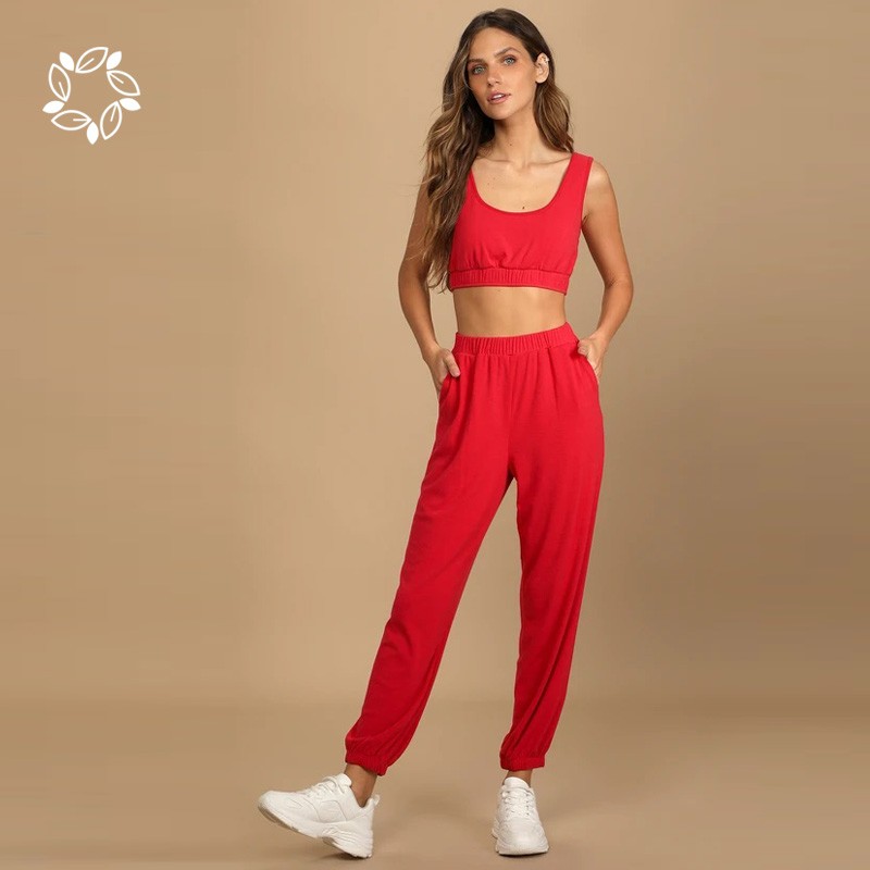 Activewear Set Factory - Organic Cropped Bra Joggers