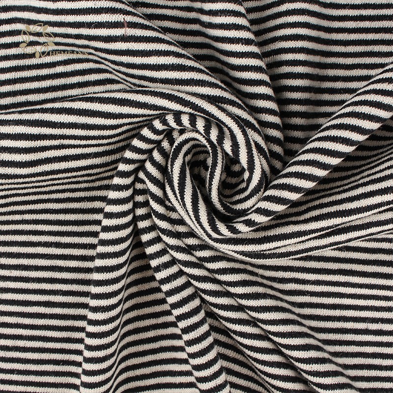 Sweatshirt Fabric Manufacturer - Hemp Cotton Striped Jersey