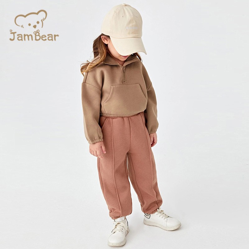 Baby Sweatshirt Manufacturer - Organic Half Zip Girls