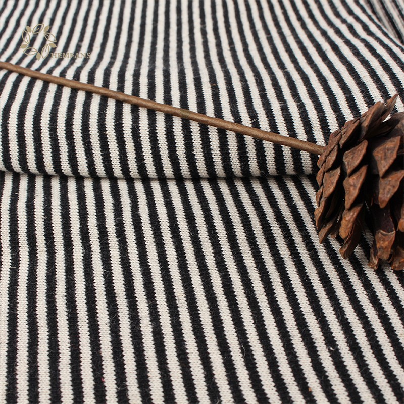 Sweatshirt Fabric Manufacturer - Hemp Cotton Striped Jersey