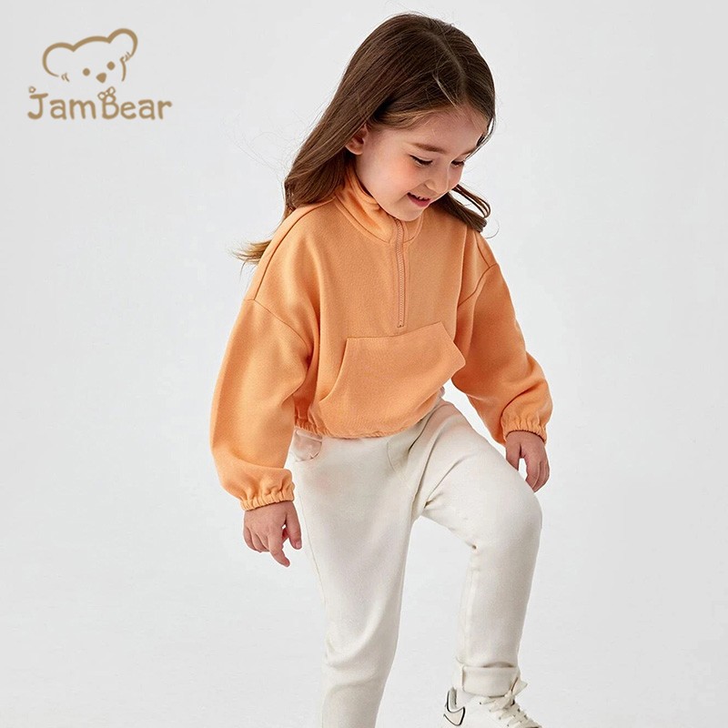 Baby Sweatshirt Manufacturer - Organic Half Zip Girls
