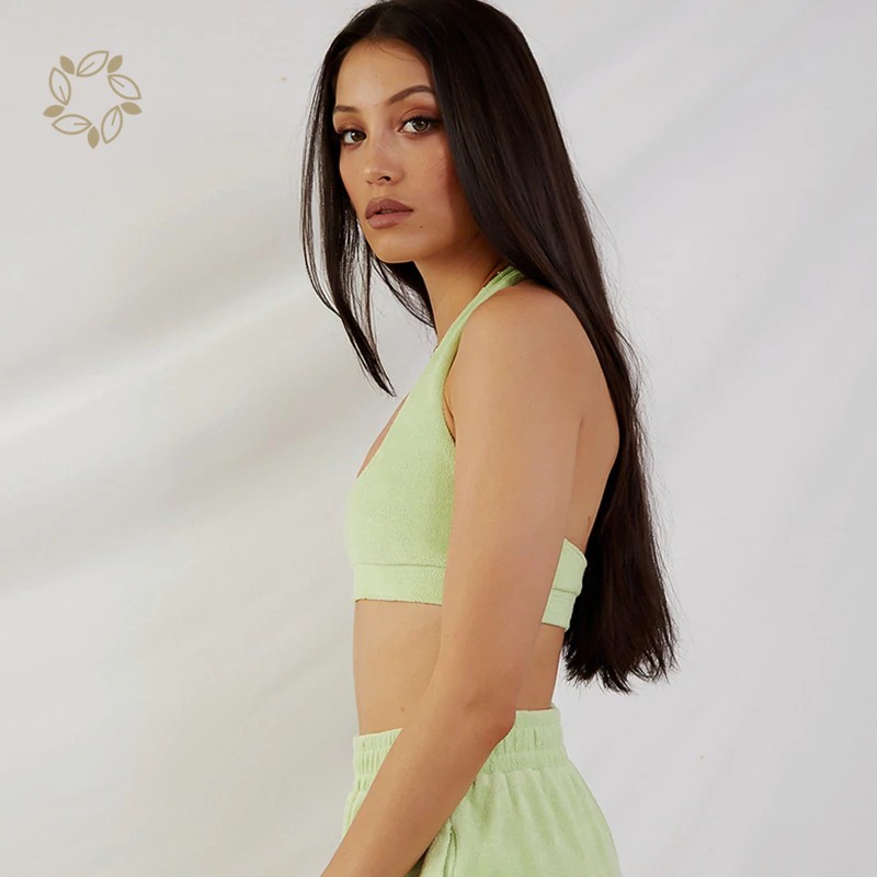 Terry Bra Set Manufacturer - Organic Bamboo Halter Crop