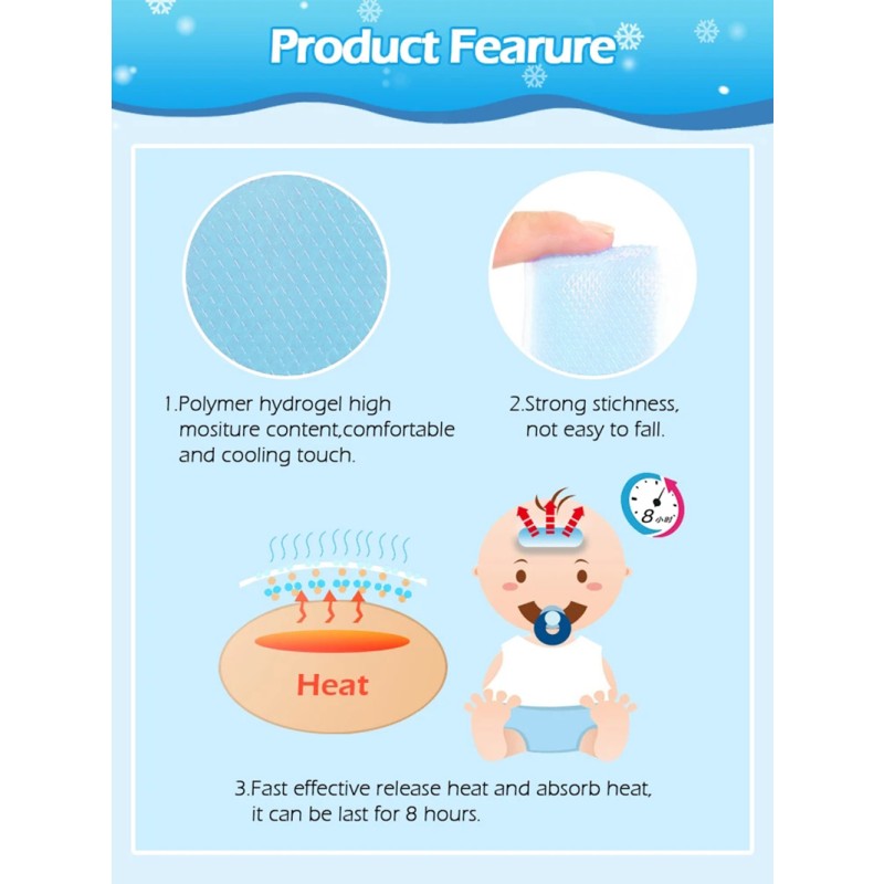 High Quality Hydrogel Cooling Patch Medical Baby Instant Forehead Cool Patches