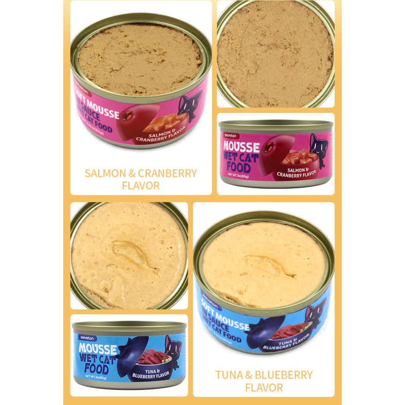 High Protein Canned Cat Creamy Wet Food of All Age 85g Steamed Real Chicken Breast Meat Cat Wet Food Multi-Vitamins&Minerals