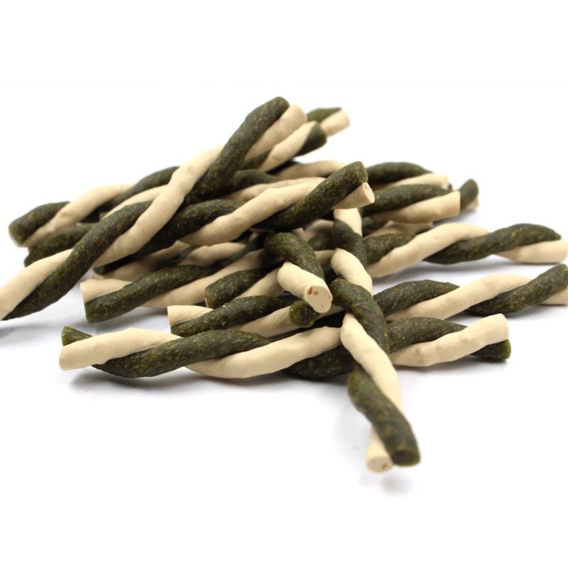 Healthy Pet Dental Chew Twist Sticks Avocado & Milk Flavor Dog Molar Practice Teeth Cleaning Treats Tartar Removing Dog Snacks