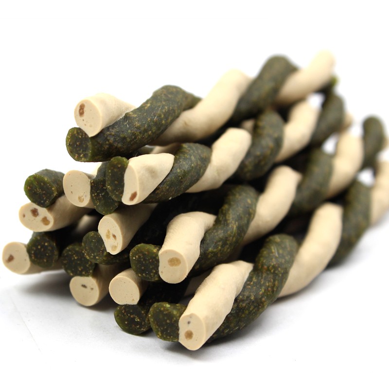 Healthy Pet Dental Chew Twist Sticks Avocado & Milk Flavor Dog Molar Practice Teeth Cleaning Treats Tartar Removing Dog Snacks