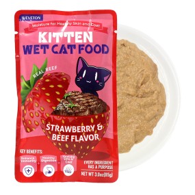 Artificial Color Free Kitten Wet Food Snacks Real Steamed Meat Made Cat Creamy Wet Food Rich Of Vitamins&Minerals OEM Acceptable