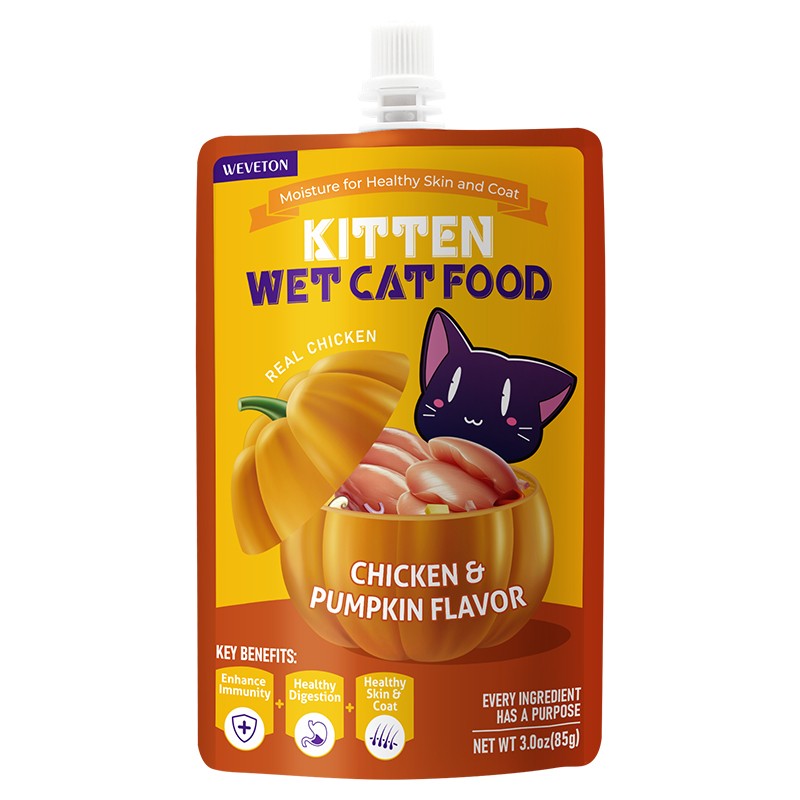 High Protein Kitten Creamy Wet Food Treats 85g Pouch Nutrition Cat Wet Food Grain&Sugar Free For Fur Baby Factory Direct Sell