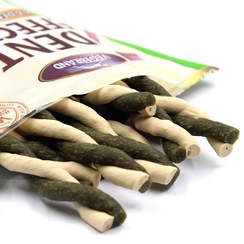 Healthy Pet Dental Chew Twist Sticks Avocado & Milk Flavor Dog Molar Practice Teeth Cleaning Treats Tartar Removing Dog Snacks