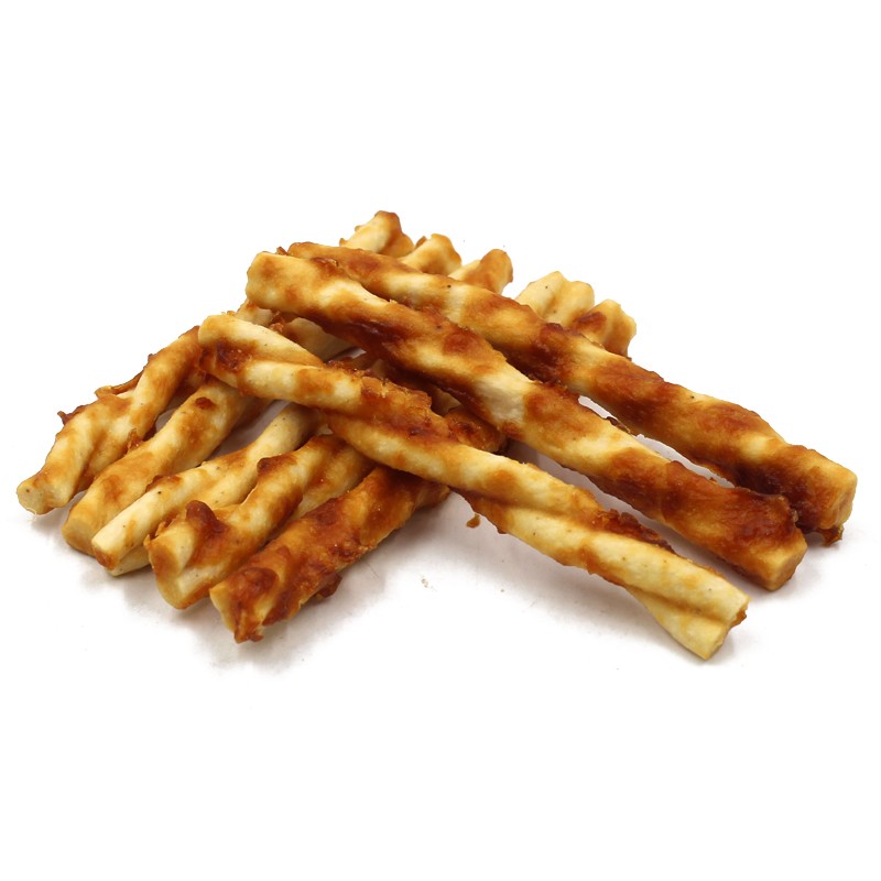 OEM Premium Pet Dog Dental Bone Treats Collagen Twist Stick With Chicken Meat Coated Dog Snack High Protein Contents Pet Treats