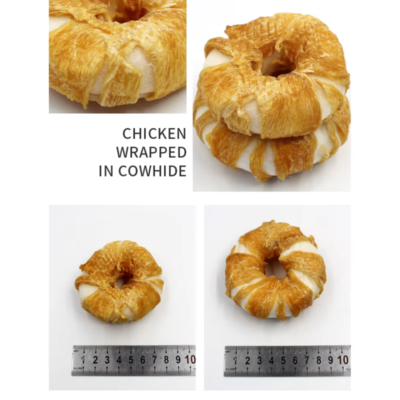 Pet Treats High Protein Chicken Wrapped Beefhide Sticks for Medium Large Dogs