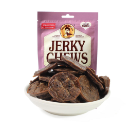 OEM High Protein Wholesale Dried Beef Slices Dog Treats Pet Snack Dog Training Sausage Ham Round Pieces Made From Meat 70g