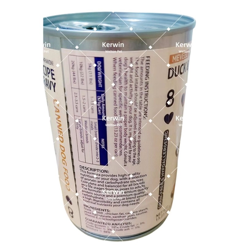 ISO Certificate High Nutritious Pet Natural Wet Dog Food Treats 375g Beef Flavor Mousse Canned Wet Food for Dogs and Cats