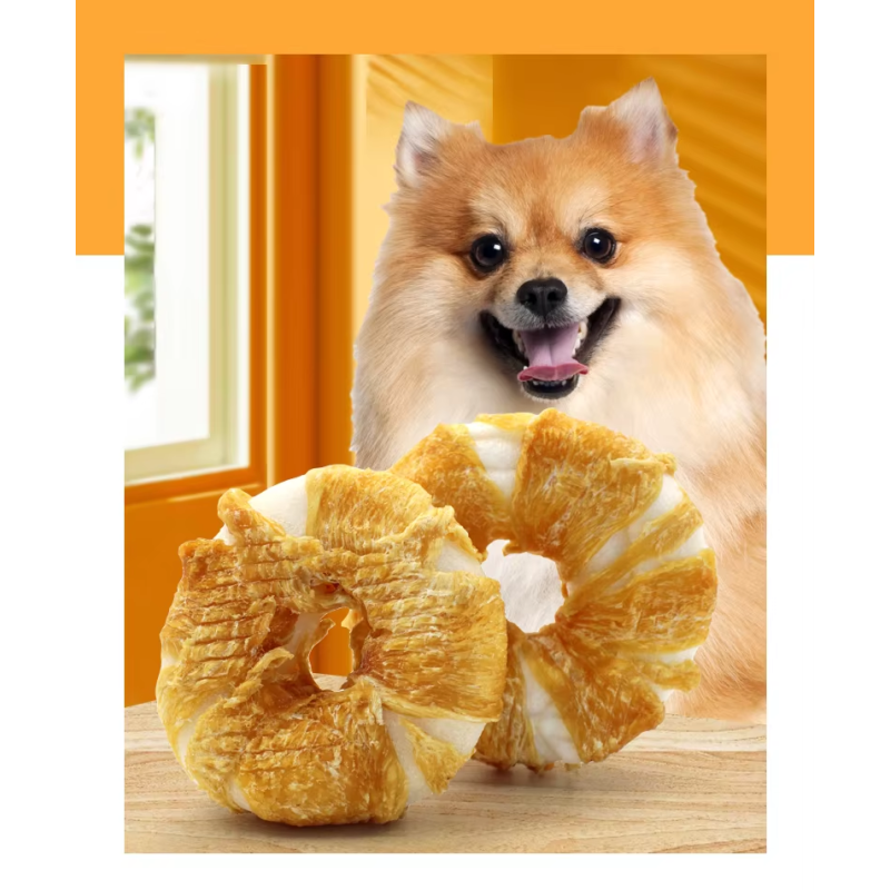 Pet Treats High Protein Chicken Wrapped Beefhide Sticks for Medium Large Dogs