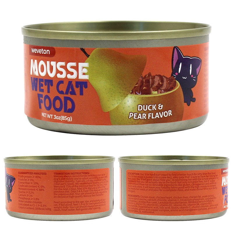 OEM ODM High Nutrition Canned Cat Wet Food of All Ages 85g Steamed Real Chicken Breast Meat Cat Wet Food No Artificial Colors