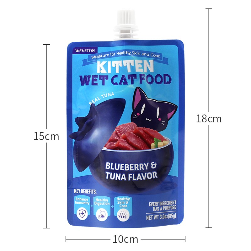 Multiple Flavors Kitten Cat Creamy Wet Food Snack 100% Real Meat Made Private Label Customized Cat Wet Food Suction Pouch Pack