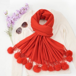 Cashmere Scarf Manufacturer - Fashion Winter Pom Pom