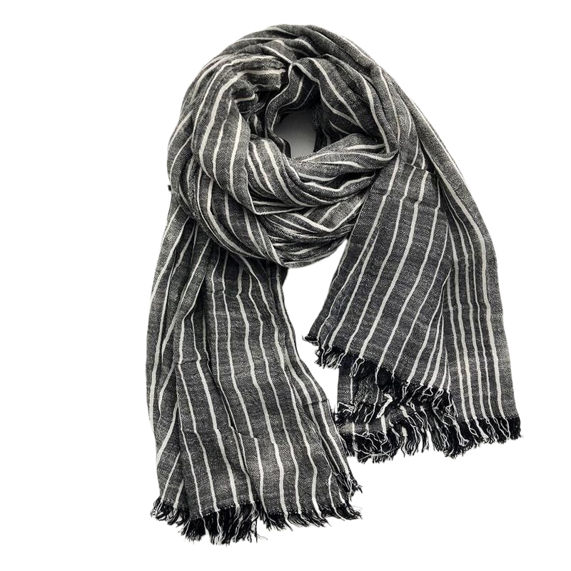 Cotton Linen Scarf Supplier - New Style Striped