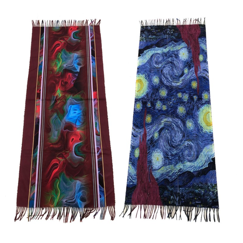 Digital Scarf Supplier - Custom Double Side Long Tassels