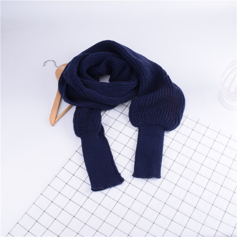 Long Sleeve Scarf Supplier - Knitted Plain Acrylic Square