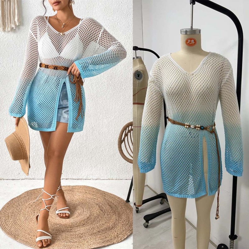 Gradient Blouse Factory - 2025 New Cross-Border Hollow