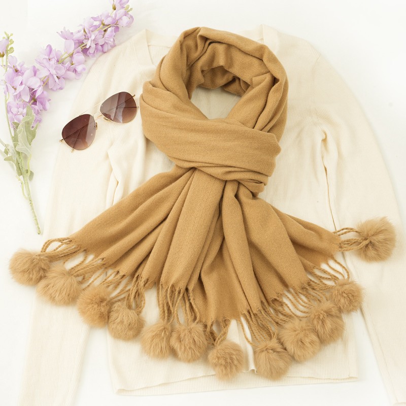 Cashmere Scarf Manufacturer - Fashion Winter Pom Pom