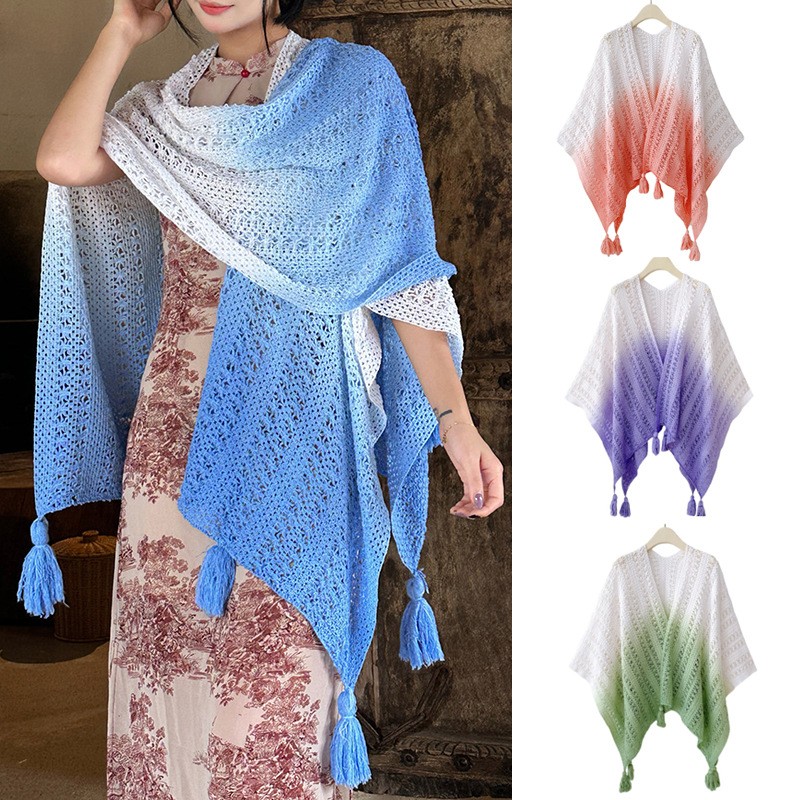 Fashion Shawl Supplier - Custom Hollow Knitted Wrap