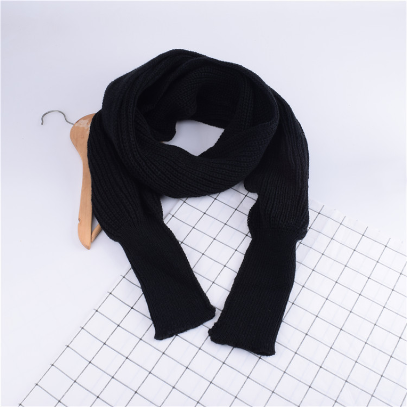 Long Sleeve Scarf Supplier - Knitted Plain Acrylic Square