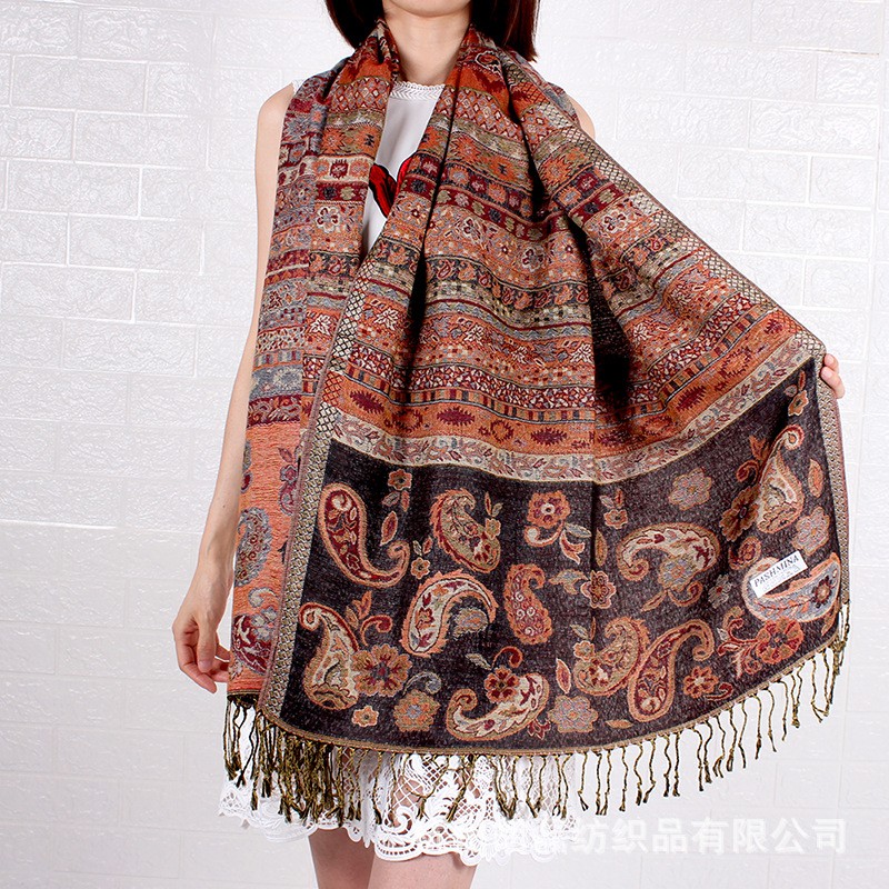 Pashmina Shawl Factory - Custom Design Jacquard Tassel
