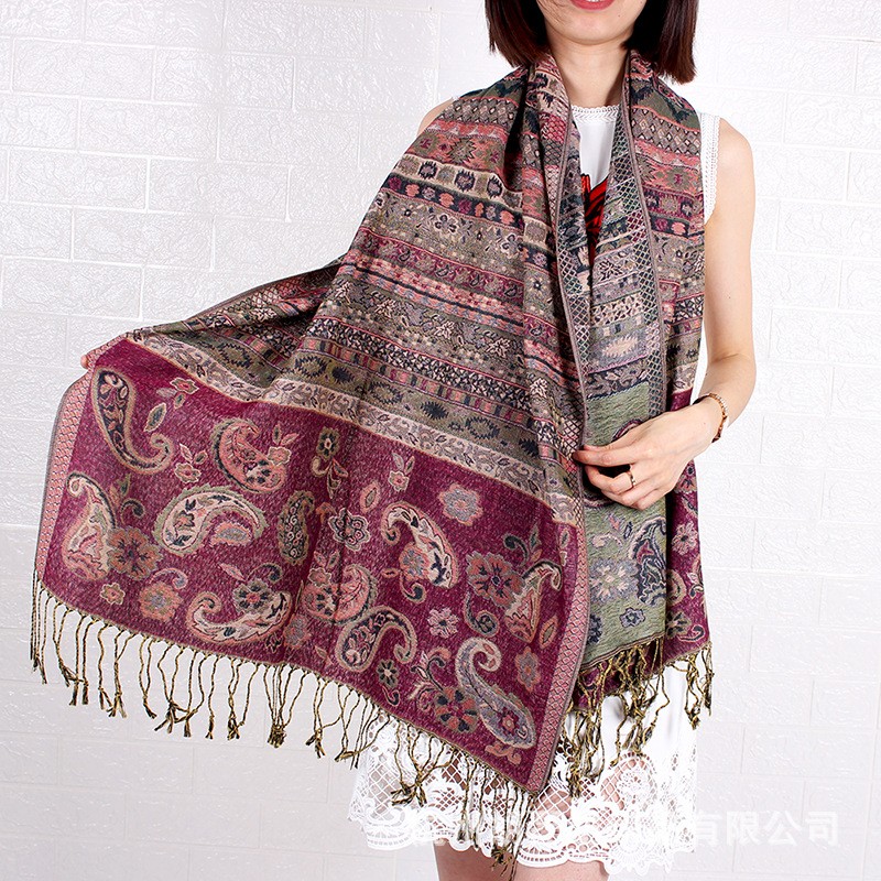 Pashmina Shawl Factory - Custom Design Jacquard Tassel