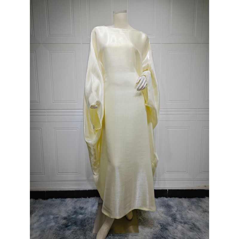 Islamic Kaftan Supplier - Plain Color Shiny Glitter