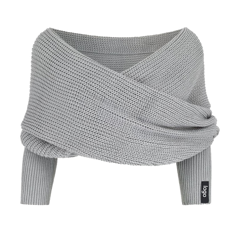 Long Sleeve Scarf Supplier - Knitted Plain Acrylic Square
