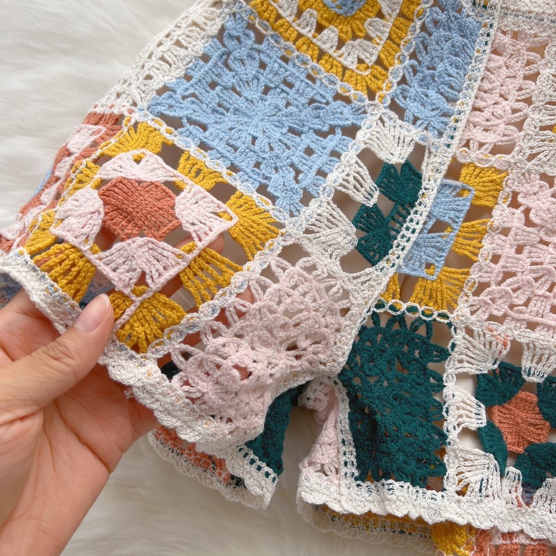 Knitted Blouse Factory - Ethnic Style Hand-Crocheted Vest