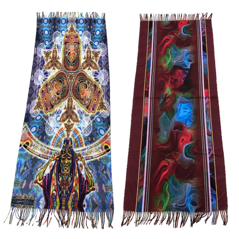 Digital Scarf Supplier - Custom Double Side Long Tassels