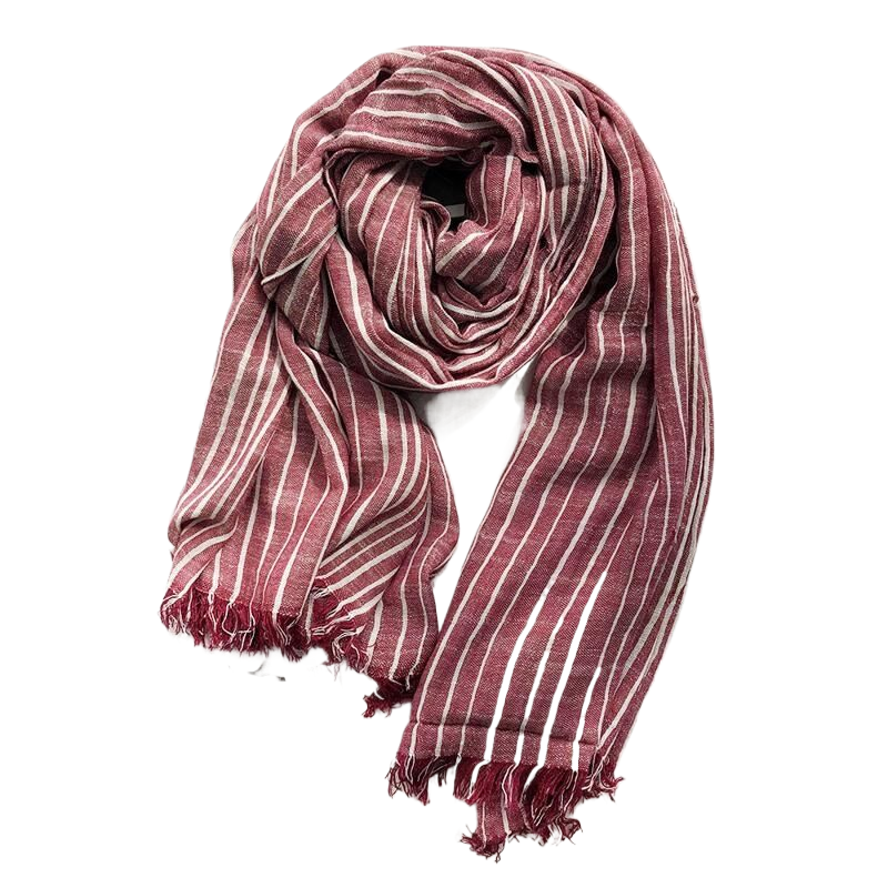 Cotton Linen Scarf Supplier - New Style Striped