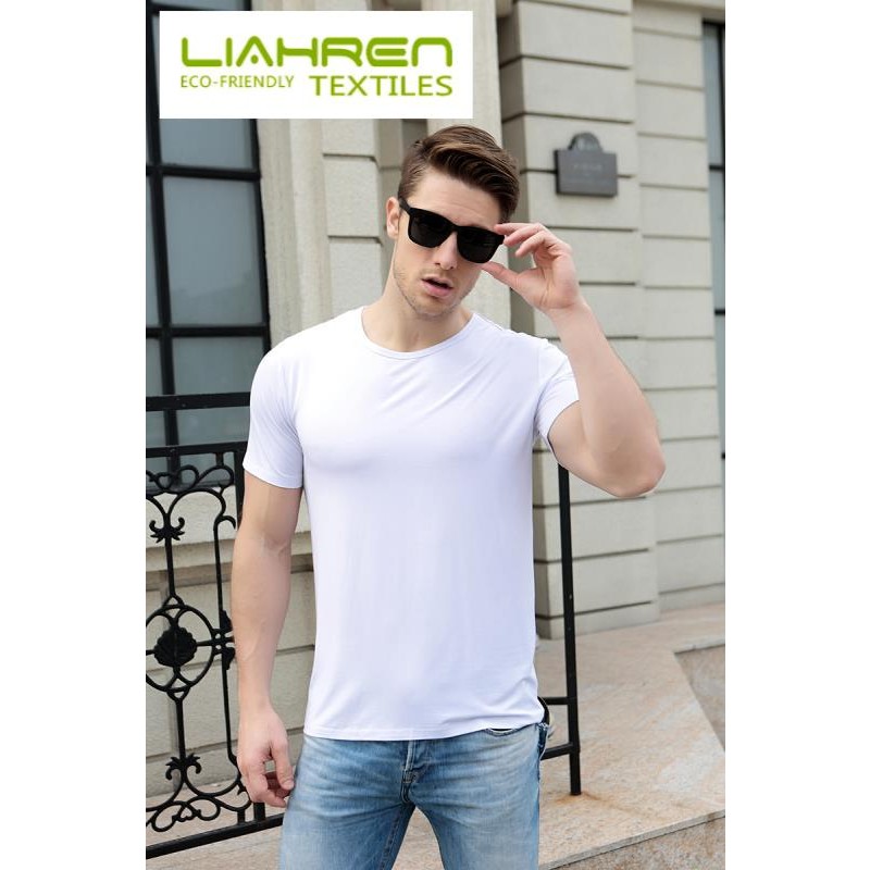 Luxury Bamboo Fiber T-shirt Super Soft 95% Bamboo 5%Spandex Organic Bamboo Men T Shirt O-Neck Men T Shirt