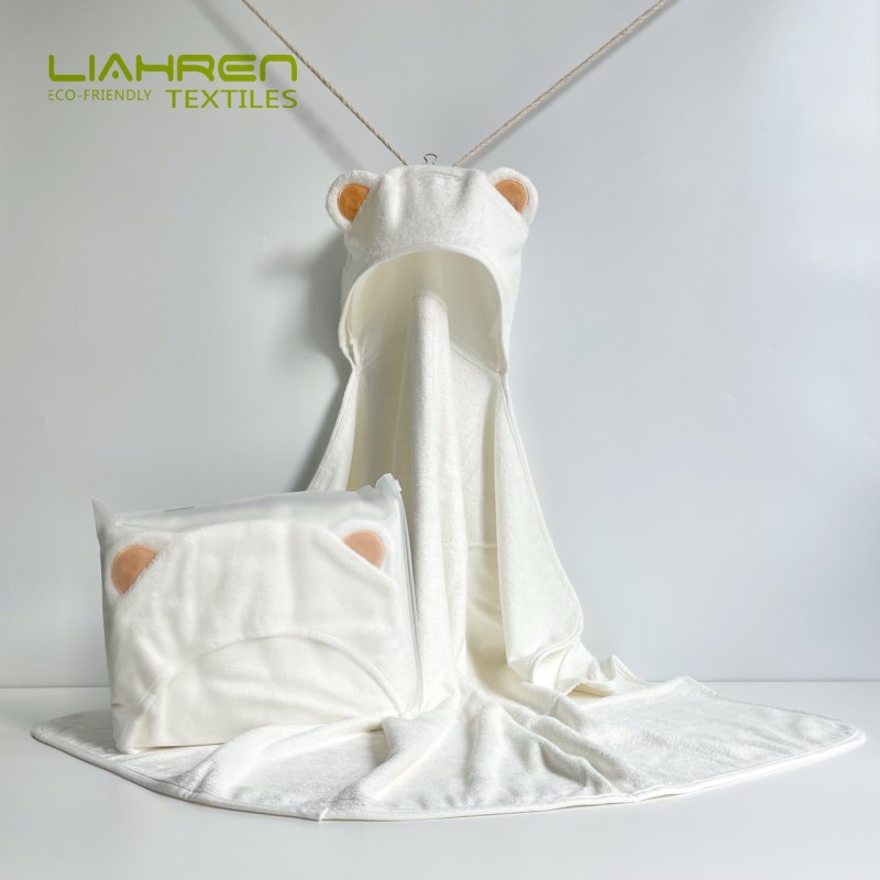 High Quality 500GSM Customized Bath Towel Comfortable Bamboo Baby Bath Towel Bear Ear Design Bamboo Hooded Towel for Infant