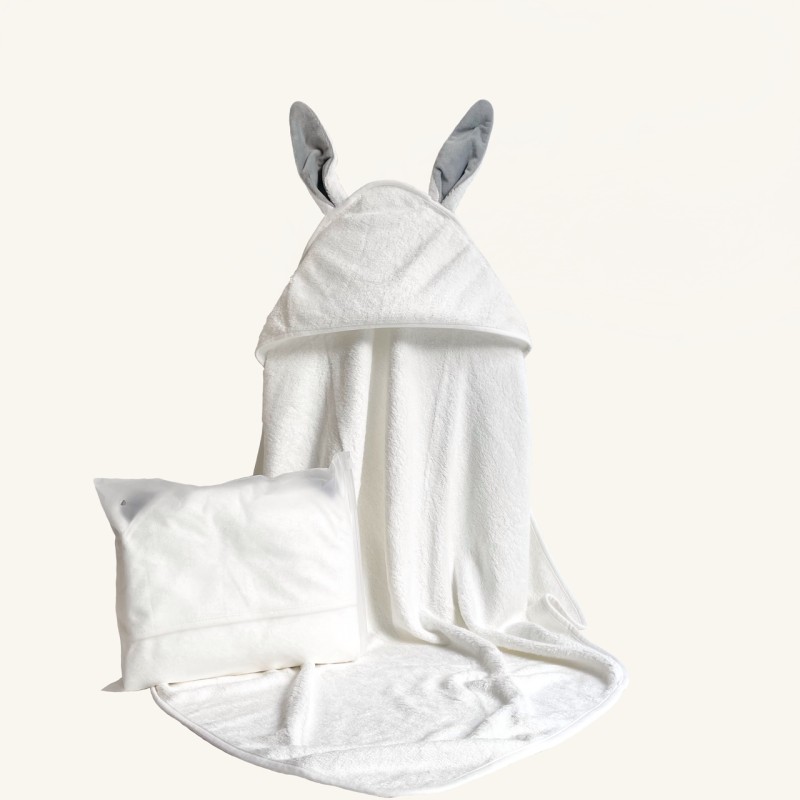 Bamboo Hooded Towel Baby Bath Towel  Large Size 90*90cm Rabbit Ear Bunny Design Thick Soft Absorbent Bath Kids Towels