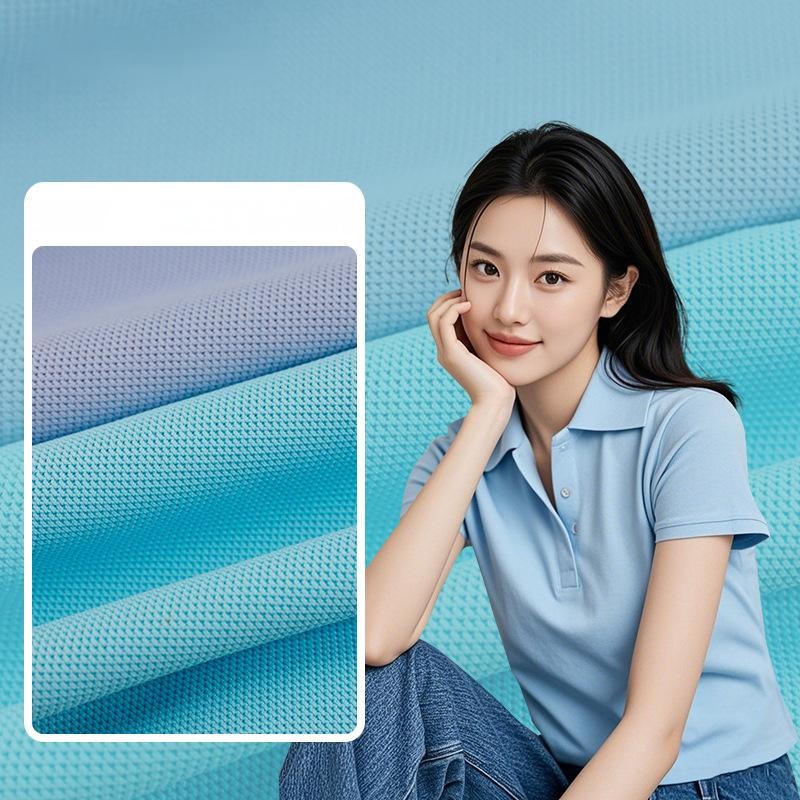 Stock 89% Nylon 11% Spandex 160gsm Quick Drying Sports Fabric Knit Pique Mesh Fabric Casual Golf T-shirt Fabric
