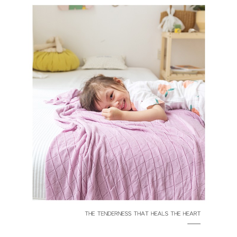100% Organic Bamboo Soft Home Sofa Throw Bed Blankets Baby Knitted Blanket
