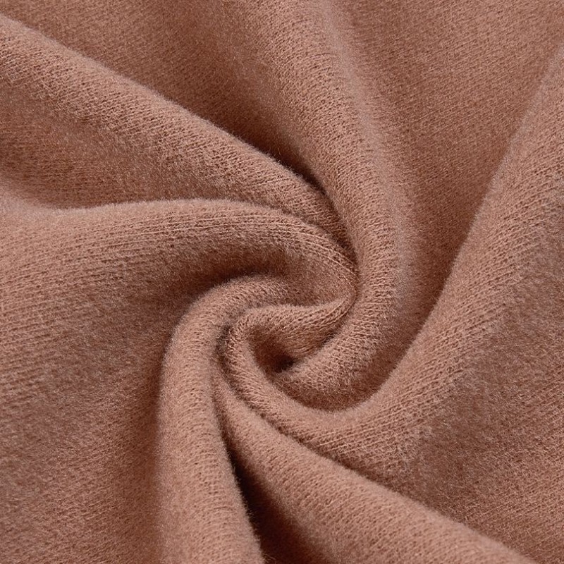 Merino Mixed Bamboo Cotton Acrylic Spandex Fabric 280gsm Warm Interlock Fleece Fabric Long Sleeved Knitted Sweater Fabrics