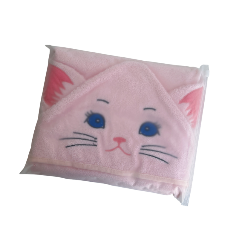 New Design Organic Bamboo Hooded Baby Towels With Cat Design 90*90cm 500GSM Thick Soft Comfortable Baby Bath Towel