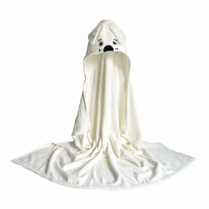 Small Amount in Stock Supply 50% off Special Offer Price Soft Bamboo Bath Towel Dog Design for Infant Bamboo Hooded Towels
