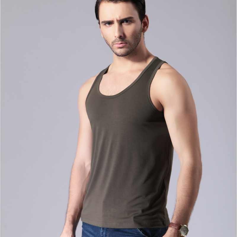 Super Soft 95%Bamboo 5%spandex Men Tank Top  Summer Sports Vest Men Waistcoat Singlet Fashion Sleeveless Garment
