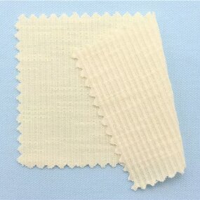 New 27% Organic Cotton 67%Recycle Polyester 6%Spandex Jersey 230gsm 165cm Slubbed Jacquard Knit Fabric for Women's Apparel