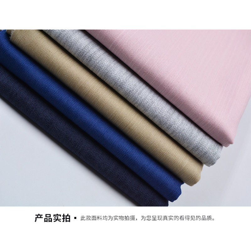 65% Organic Cotton30%Polyester5%Spandex 265GSM Thick Cotton Bamboo Slub Like Denim Look Fabric Stretch Twill Fabric for Pants