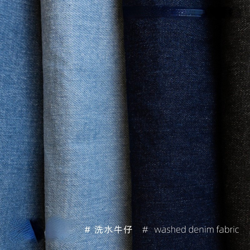80%cotton 20%Polyester 440gsm/13oz 175cm Thick Sand-washed Cotton Twill Denim Fabric for Winter Jeans Coat and Pants